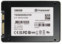 TRANSCEND SSD472K 128 GB industrijski (3K P/E) SSD 2,5" SATA3, 3D TLC, BiCS5, 560 MB/s R, 520 MB/s W, črn