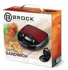 BROCK aparat za sendviče, rdeč (SSM 2001 RD)