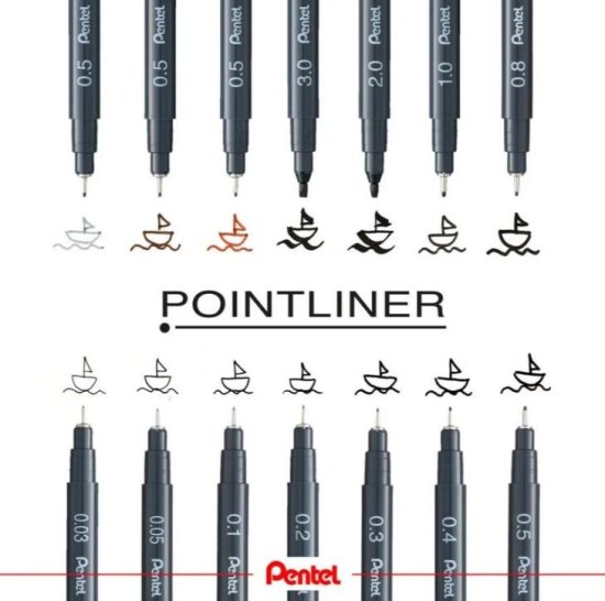Pentel PENT.S20P-3A POINTLINER ČRN 0,3 MM