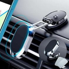 Netscroll Magnetni avtomobilski nosilec za telefon, 720 stopinjsko zložljivo rotacijsko avtomobilsko držalo za telefone, MagnetHolder