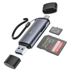 Tech-protect Čitalnik kartic USB + USB-C Adapter SD + microSD Tech-Protect UltraBoost sive barve