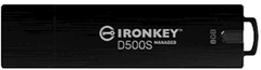 Kingston Ironkey D500SM USB ključ, 8GB, 3.2, TAA/CMMC, AES-256 bit, črn (IKD500SM/8GB)