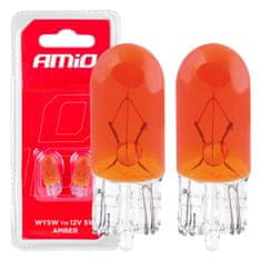 AMIO halogenska žarnica t10 w5w w2.1x9.5d 12v 2pcs blister amio-03347