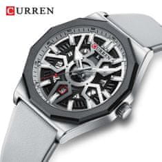 Curren CURREN 8437 Moška modna ura s priložnostnimi silikonskimi trakovi, kvarčnim gibanjem, samodejnim datumom in svetlečimi rokami (model 8437)" black