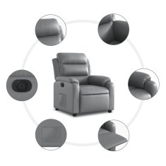 Vidaxl Električni naslanjač sivo umetno usnje