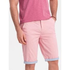 OMBRE Moške kratke hlače iz džinsa z rožnatim robom V8 W421 MDN125180 L