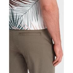 OMBRE Moške kratke hlače iz džinsa z obrobo iz olivnega materiala V2 W421 MDN125176 3XL