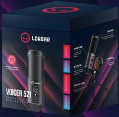 LORGAR mikrofon Soner 521 za pretakanje, kondenzatorski, glasnostni, črn