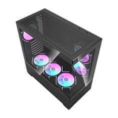 darkFlash Računalniško ohišje Darkflash DS900 AIR (črno) + 6 ARGB ventilatorjev