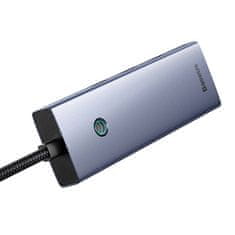 BASEUS Vozlišče Baseus UltraJoy Series Lite 4-portno (USB na USB 3.0*3+RJ45*1+USB-C 5V) (sivo)