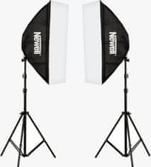 Newell komplet 2x LED luči, stojalo, softbox, torba