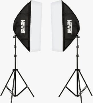 Newell komplet 2x LED luči, stojalo, softbox, torba