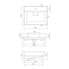 CeraStyle Umivalnik SHARP 60