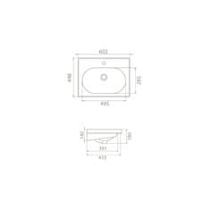 CeraStyle Umivalnik CeraStyle ARYA 60x45 cm