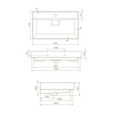 CeraStyle Umivalnik SHARP 80