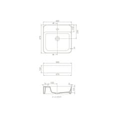 CeraStyle Umivalnik HERA 60x42 cm