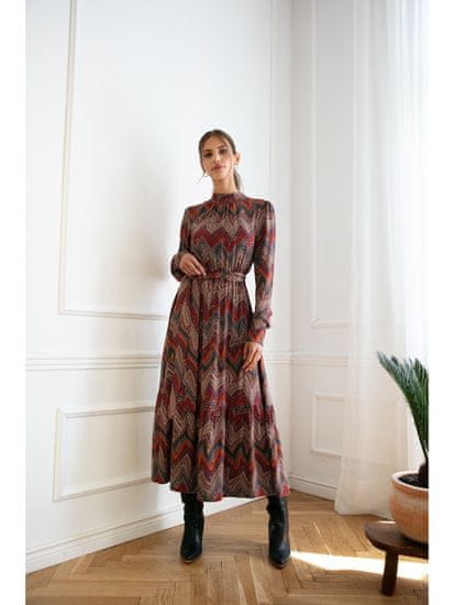 Style Stylove Ženska midi obleka Dechtendrie S291 bordo