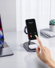 Innostyle INNOSTYLE MAGSTATION 3-V-1 INDUKCIJSKI POLNILEC ZA MAGSAFE IPHONE AIRPODS WATCH POLNILNA POSTAJA ČRNA