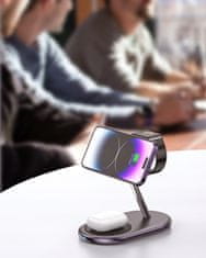 Innostyle INNOSTYLE MAGSTATION 3-V-1 INDUKCIJSKI POLNILEC ZA MAGSAFE IPHONE AIRPODS WATCH POLNILNA POSTAJA ČRNA