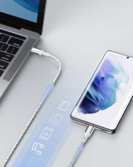 Innostyle INNOSTYLE POWERFLEX USB-C KABEL ZA HITRO POLNJENJE ZA IPHONE SAMSUNG 3A 60W KEVLAR 2M SREBRN