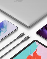 Innostyle INNOSTYLE POWERFLEX ULTRA KABEL USB-C HITRO POLNJENJE THUNDERBOLT 10GBPS 100W KEVLAR 2M ČRNA