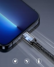 Innostyle INNOSTYLE POWERFLEX USB LIGHTNING MFI KABEL ZA HITRO POLNJENJE ZA IPHONE KEVLAR 2M ČRN