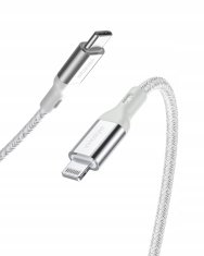 Innostyle INNOSTYLE POWERFLEX USB-C LIGHTNING MFI KABEL ZA HITRO POLNJENJE ZA IPHONE KEVLAR 2M SREBRN