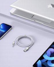 Innostyle INNOSTYLE POWERFLEX USB LIGHTNING MFI KABEL ZA HITRO POLNJENJE ZA IPHONE KEVLAR 2M SREBRN