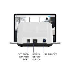 Priklopna postaja Qoltec za trdi disk SSD 2,5" 3,5" | SATA III | USB 3.0 | Super hitrost 5 Gb/s | s funkcijo kloniranja brez povezave