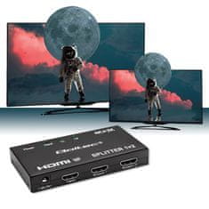 Aktivni razdelilnik Qoltec 2 x HDMI 4K x 2K | 3,4 Gb/s | Visoka stabilnost