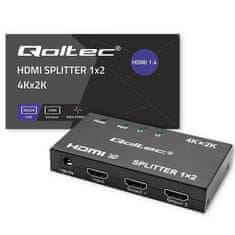 Aktivni razdelilnik Qoltec 2 x HDMI 4K x 2K | 3,4 Gb/s | Visoka stabilnost
