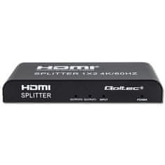 Aktivni razdelilnik Qoltec 2 x HDMI 4K x 2K | 6 Gb/s | 60 Hz | Visoka stabilnost