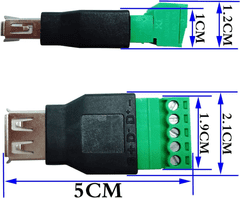 KEDO USB konektor ženski Tip A z vijaki, 5pin