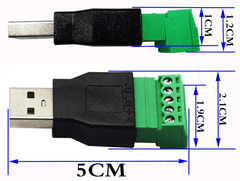 KEDO USB konektor moški Tip A z vijaki, 5pin