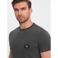 OMBRE Moška majica za prosti čas z žepom z našitkom V11 OM-TSCT-0109 grafitna MDN125248 S