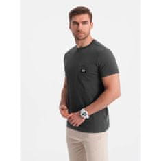 OMBRE Moška majica za prosti čas z žepom z našitkom V11 OM-TSCT-0109 grafitna MDN125248 S