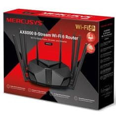 Mercusys MR90X - AX6000 WiFi 6 usmerjevalnik dvojni AP/WiFi usmerjevalnik, 3x GLAN, 1x GWAN/ 574Mbps 2.4/ 2402Mbps 5GHz