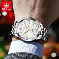OLEVS OLEVS 9931 Moški rombasto ogledalo izvirno Quartz Watch: Izvirna ročna ura iz nerjavnega jekla za prefinjeno merjenje časa, vodoodporna, svetleči roki Silver