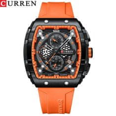 Curren CURREN 8442 Moški vodoodporni športni zapestni uri - vrhunski luksuzni blagovne znamke Chronograph Quartz ure za eleganco in učinkovitost, Relogio Masculino Orange-Black