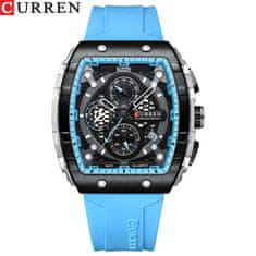 Curren CURREN 8442 Moški vodoodporni športni zapestni uri - vrhunski luksuzni blagovne znamke Chronograph Quartz ure za eleganco in učinkovitost, Relogio Masculino Light Blue - Black