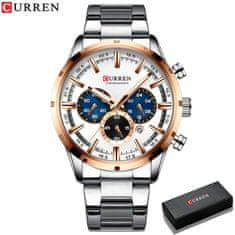 Curren CURREN 8355 New Fashion Chronograph Quartz Watch za moške - iz nerjavečega jekla Luksuzni športni ura, Top Brand Elegance in Relogio Masculino blue