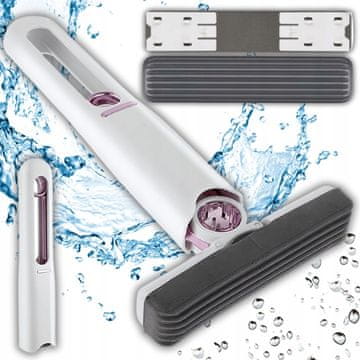 Korbi MINI MOP – MAJHNI RAVNI MOP Z OŽEMALNIKOM ZA ČIŠČENJE OKEN IN ŠČETKA ZA PRANJE