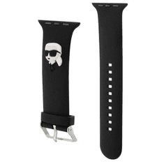 Karl Lagerfeld silikonski pašček za Apple Watch 42 / 44 / 45 / 49 mm, črn (KLAWLSLKP)