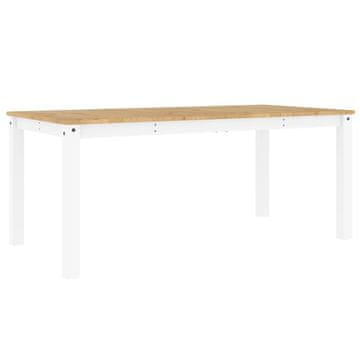 Vidaxl Jedilna miza PANAMA bela 180x90x75 cm trdna borovina