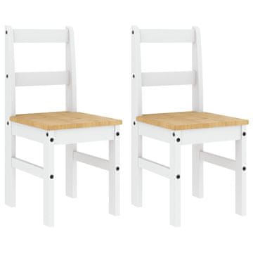 Vidaxl Jedilni stoli 2 kosa PANAMA bela 40x46x90 cm trdna borovina
