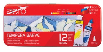 VSE ZA ŠOLO Barvice tempera 7ml 1/12 kovinska embalaža triglav