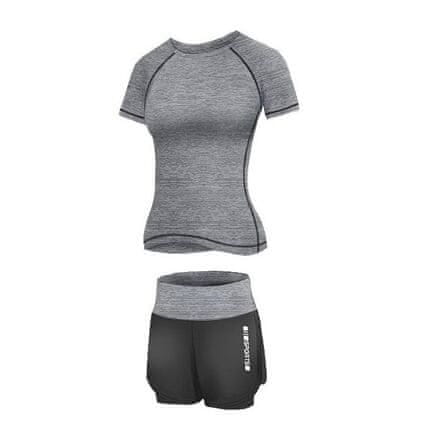 Merco Runner Short 2W fitnes komplet siva oblačila velikost S