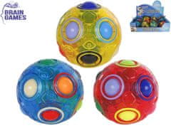 Brain games puzzle žogica 6,5 cm v mreži - mešanica barv (modra, rumena, rdeča)