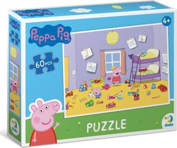 DoDo Puzzle Peppa Pig: Igrače v sobi 60 kosov