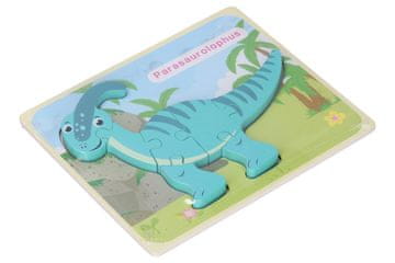 Lesena sestavljanka z dinozavri 18x14,5 cm